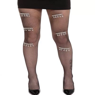 Women Plus Size Sexy Sheer Fishnet Pantyhose Gothic Snake Patterned Mesh Tights