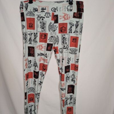 LuLaRoe Disney Toy Story Grey Leggings Size TC2 20-26