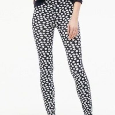 J Crew high-rise legging in scattered daisies Navy/Blue Size Medium