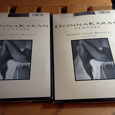 2 Donna Karan New York DKNY Opaque Satin Hosiery Pantyhose Chestnut TALL/GRANDE