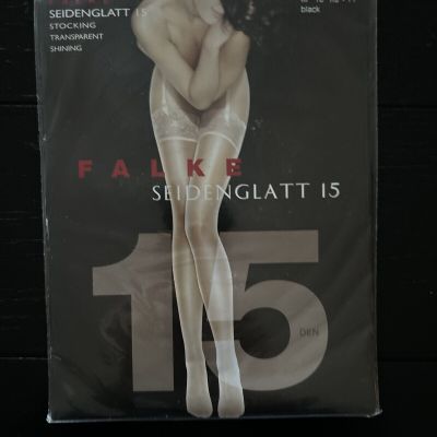 Falke Seidenglatt 15 Stocking Transparent Shining Size III 10 1/2-11 in Black