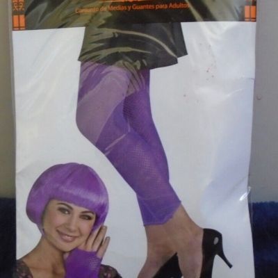 Stocking & Glove Set Adult Fishnet One Size Lavendar, New Sealed