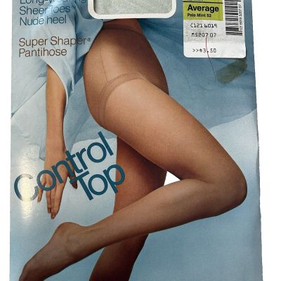 JCPenney Control Top Sheer Toe Super Shaper Pantyhose Size Average in Pale Mint