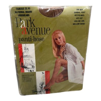 Vintage Park Avenue Pantyhose Mellow Beige Petite Medium 100-130lbs 100perc Nylon