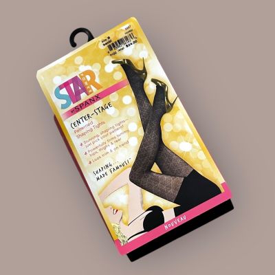 Spanx Star Power Black Center Stage Patterned Shaping Tights Size B New in Box