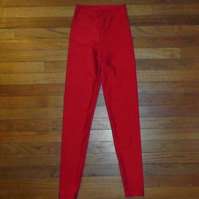 American Apparel Shiny Nylon Tricot Retro Leggings High Waist XS Poppy