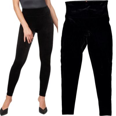 Spanx Ready To Wow! High Rise Velvet Leggings in Black Style 2070 Women's Sz XL