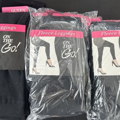 ON THE GO FLEECE ANKLE LEGGINGS BLACK POLY SPANDEX QUEEN ?NEW?