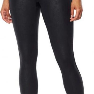 DG2 Diane Gilman Slim Sleek Coated Knit Legging Full Length BLACK S # 725-008