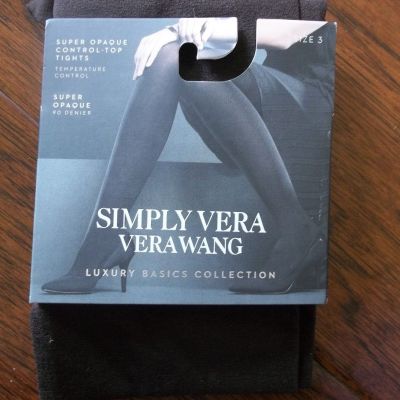 Simply Vera Control Top Tights - NIP - Opaque Brown - Size 3