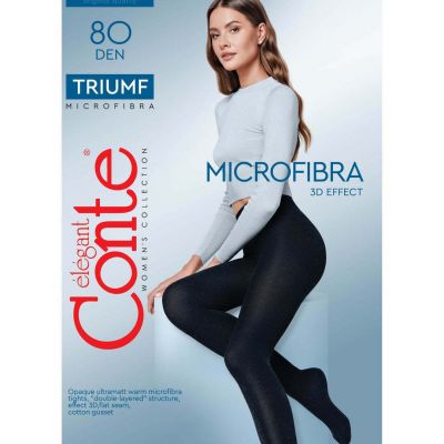 Tights Conte Triumf 80 Den Microfibre Warm Soft High Waist Women Pantyhose