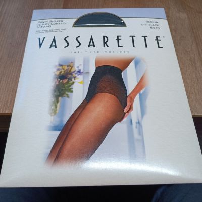 New Vtg Vassarette Panty Shaper Tummy Control V Panel Hosiery Womens M Black