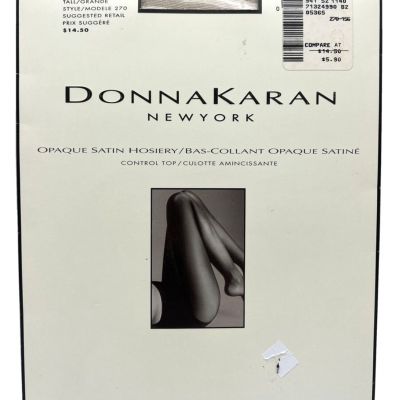 NEW Donna Karan Opaque Satin Control Top Pantyhose Palomino Tall Medium 270