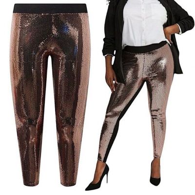 TORRID Rose Gold Full Length Signature Waist Sequin Legging NWT Size 1X