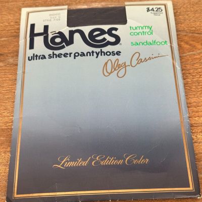 Vtg Hanes Tummy Control Oleg Cassini Limited Edition Panty Hose INDIGO Size C