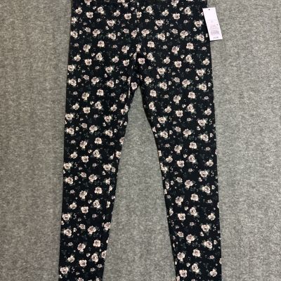 Wild Fable Women's Pants High Rise Leggings Floral Black Large