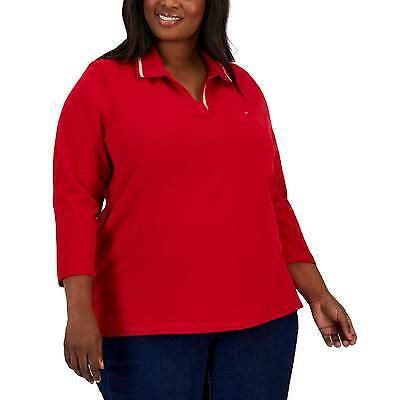 Tommy Hilfiger Plus Size Johnny-Collar Polo Shirt - Scarlet 3X