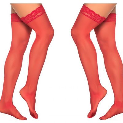 Mapale 1094 Mesh Thigh Highs Color Red