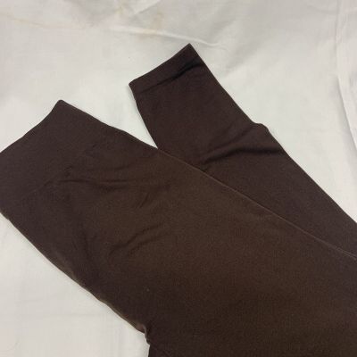 New Knit leggings, Fleece Lined, Plus One Size , Brown, Ankle Length,