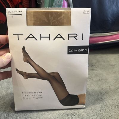 Tahari Sheer Tights 2 Pairs. Small. Nude.