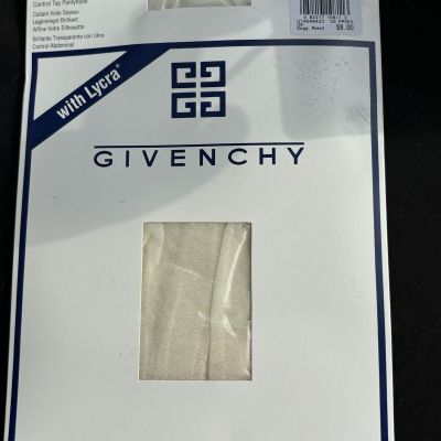 VTG Givenchy French Shimmery Lycra Sheer Control Top Pantyhose Sz B Ivory NWT