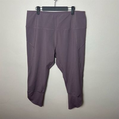 MTA Sport Women's Plus Size 1X Purple High-Waisted Leggings