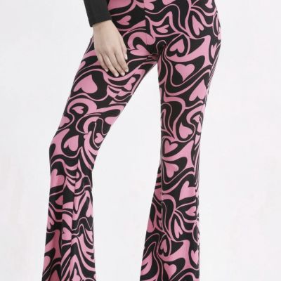 NEW-No Boundaries Women Classic ‘Heart’ Flared Legging, Size L (12-14)