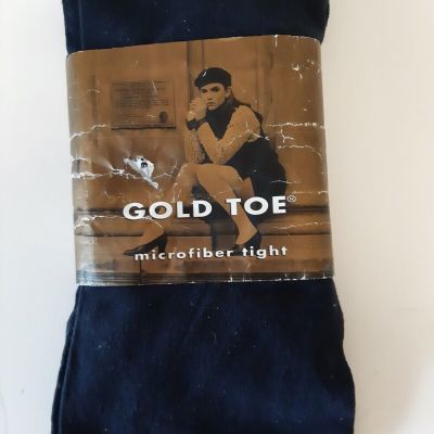 Gold Toe Black Microfiber Tights Size B Medium Tall NEW