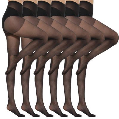 Pantyhose for Women Nylon Sheer Tights 6 Pairs 20Den