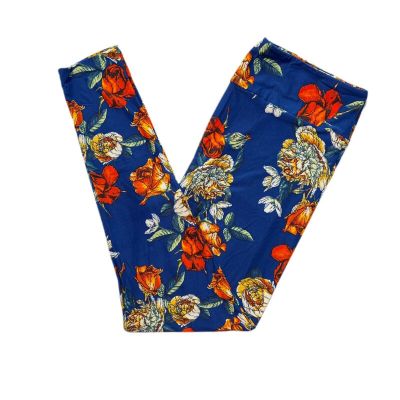 TC2 LuLaRoe Leggings  ~ MULTICOLOR FLORAL on BLUE ~ Sizes 20-26, Tall & Curvy 2