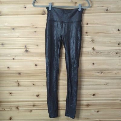 SPANX Faux Leather Leggings Womens Small Black