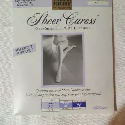 Sheer Caress 20 Extra Sheer Support Pantihose Queen Short  Bone