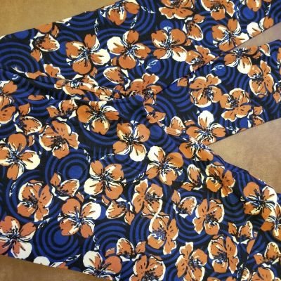 Lularoe Leggings OS, Blue/Orange Floral, NWT