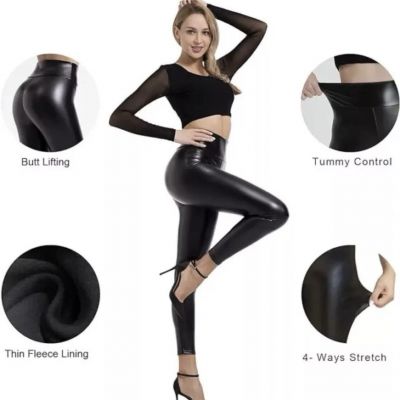 BOOTY GAL Faux Leather Leggings For Women High Waist Pants Size XL ????