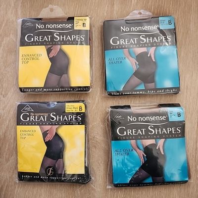 No Nonsense Great Shapes Panty Hose Lot Of 4