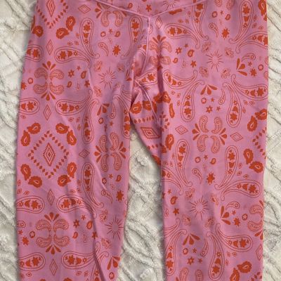 Offline Aerie Leggings Workout Bottoms Capri Activewear Size M Pink Crop Real Me