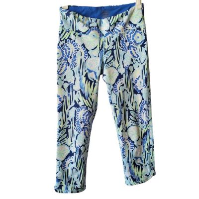 Lilly Pulitzer Leggings Small Weekender Crop Indigo Sunset Swim Workout Yoga S