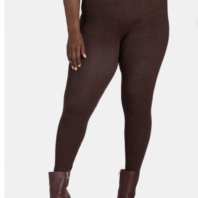 Terra and Sky Women’s Houndstooth High Rise Full Length Leggings 2X (20W-22W)