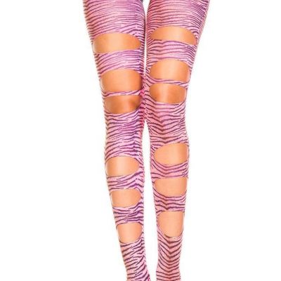 sexy MUSIC LEGS cutout ZEBRA print LEGGINS footless TIGHTS stockings PANTYHOSE