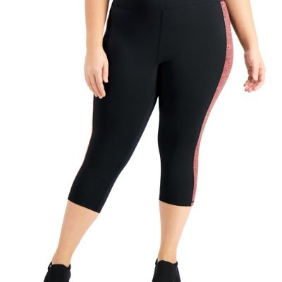 allbrand365 designer Womens Activewear Plus Size Colorblock Capri Legging 3X