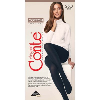 Tights Conte Cotton 250 Den | Soft Warm Opaque Comfy Women Pantyhose