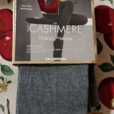 CALZEDONIA SOFT WARM CASHMERE TENCEL MODAL TIGHTS GRAY SZ T-3 M MEDIUM BRAND NEW