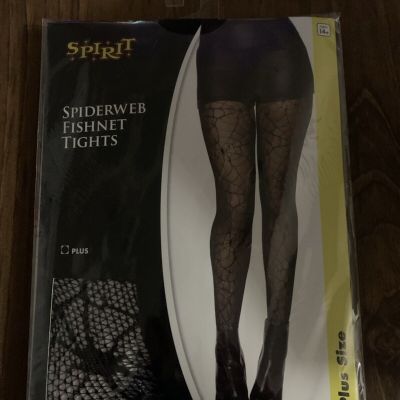 Spirit Costume Spiderweb Fishnet TIGHTS Plus Size NEW BLACK