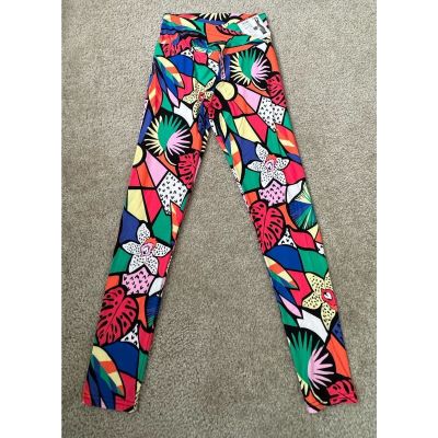 NO Boundaries Junior's Crossover ANKLE Legging size Medium 7-9 Abstract/floral