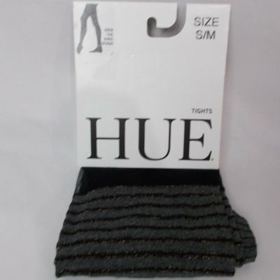 Hue Women's Tights Size S/M Shimmer Accent Over The Knee Design Black/Gray JM58