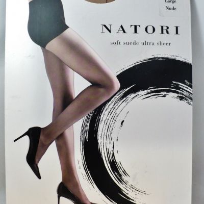 NATORI SOFT SUEDE  ULTRA SHEER PANTYHOSE LARGE NUDE NEW IN SEALED PACKAGE