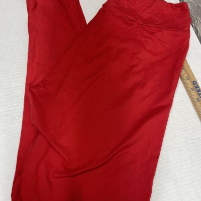 LuLaRoe Tall and Curvy T&C Red leggings