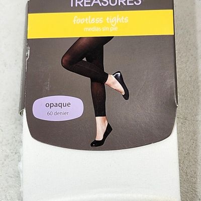 Secret Treasures Women's Footless Tights Size 2 White NEW