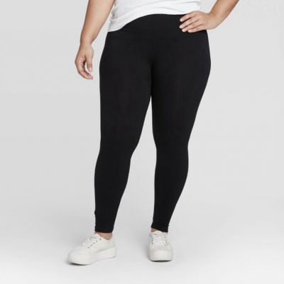 A New Day High-Waist Cotton Blend Seamless Leggings size 1X (18) - Black - NEW