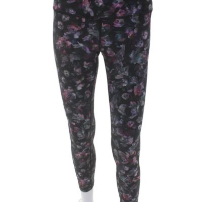 Lululemon Womens Floral High Rise Athletic Leggings Black Multicolor Size 6